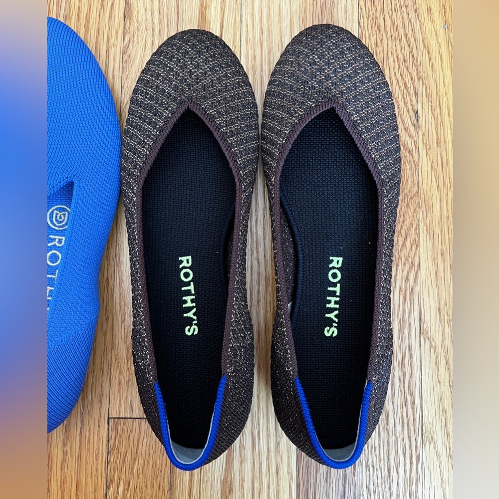 Rothy’s bronze metallic flats